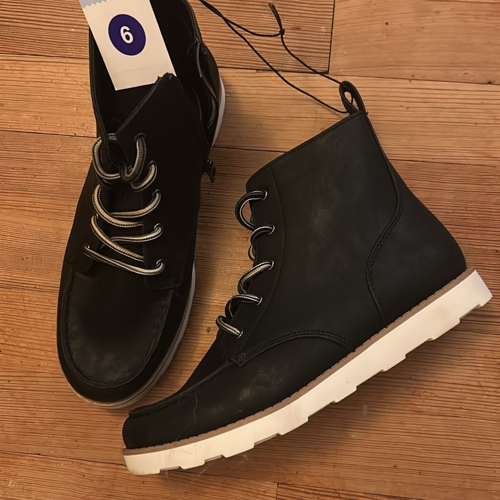 Black Vegan Leather Boots New with Tags
